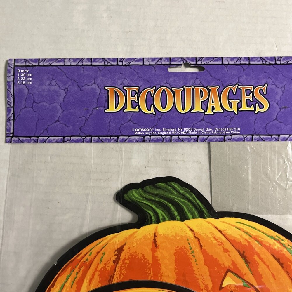 Vintage Amscan Halloween Die Cut Outs Pumpkins 9 Count 3 Sizes Jack O Latern NOS - Picture 7 of 7